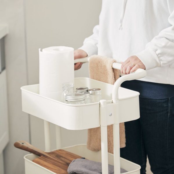 【販売終了】ハンドル&キャスター付き キッチンワゴン EF-LC25