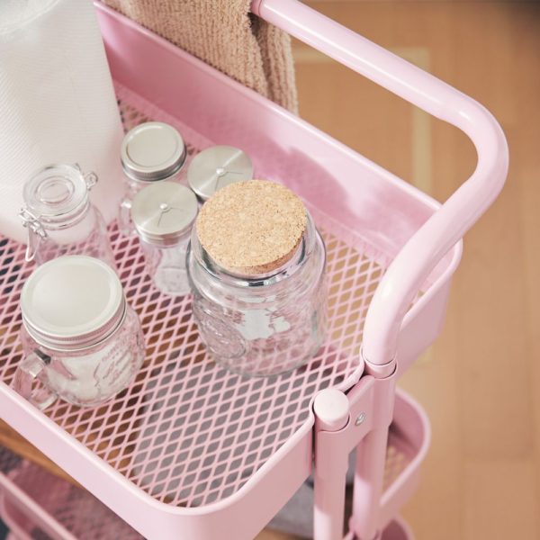 【販売終了】ハンドル&キャスター付き キッチンワゴン EF-LC25