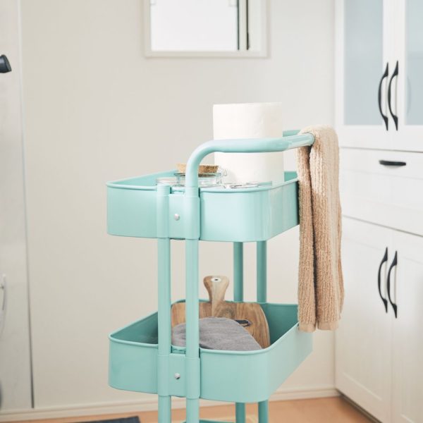 【販売終了】ハンドル&キャスター付き キッチンワゴン EF-LC25