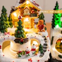 【販売終了】クリスマスオブジェ　電車の走る家　EF-HO10