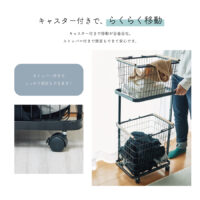 バスケット付き　2段ランドリーラック　EF-LH02